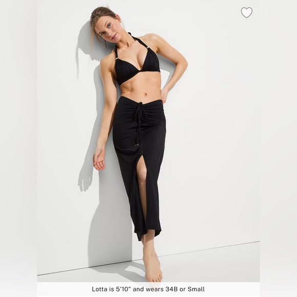 🆕 VICTORIA'S SECRET VS SWIM BEACHWEAR CONVERTIBLE COVER-UP DRESS SKIRT BLACK L - Picture 2 of 16